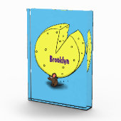 チーズ漫画イラストレーション付き可愛いマウス フォトブロック (右)