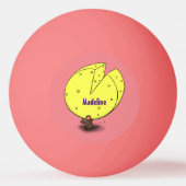 チーズ漫画イラストレーション付き可愛いマウス 卓球ボール (裏面)