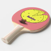 チーズ漫画イラストレーション付き可愛いマウス 卓球ラケット (正面アングル)