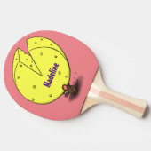 チーズ漫画イラストレーション付き可愛いマウス 卓球ラケット (横)
