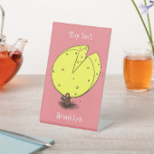 チーズ漫画イラストレーション付き可愛いマウス 台座サイン (インサイチュ)