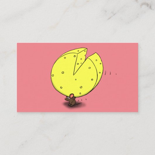 チーズ漫画イラストレーション付き可愛いマウス 名刺 (裏面)