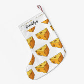 チーズ漫画イラストレーション スモールクリスマスストッキング (裏面 (吊り時))