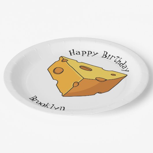 チーズ漫画イラストレーション ペーパープレート (アングル)