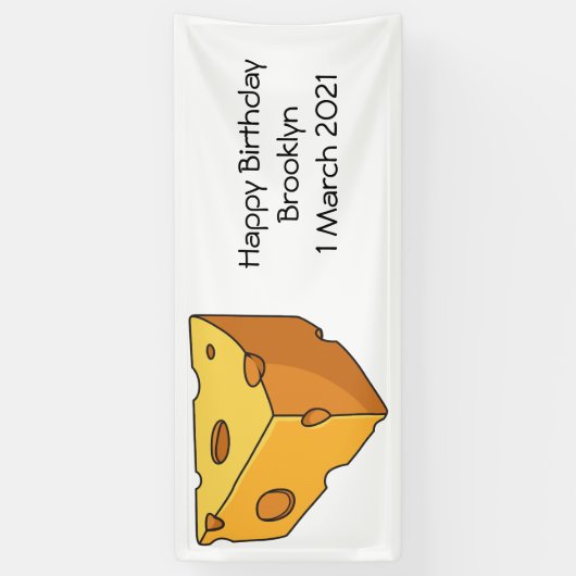 チーズ漫画イラストレーション 横断幕 (縦)