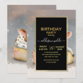 チーズ王室のの玉座で夢を見る牛 招待状 (正面/裏面)