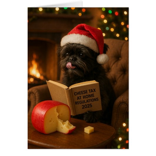 「チーズ税」クリスマスカード モンキー・ドッグ (正面)