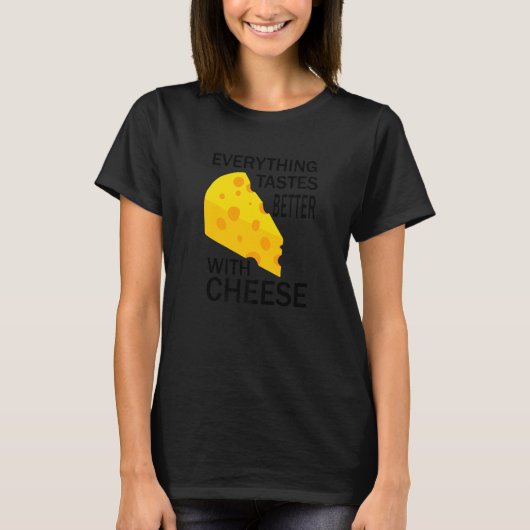 チーズ職人のアイロニカルな言葉付きの人生 Tシャツ (正面)