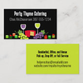 チーズ葡萄ワイン前菜ケータリングビズカード 名刺 (正面/裏面)