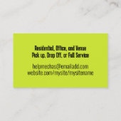 チーズ葡萄ワイン前菜ケータリングビズカード 名刺 (裏面)