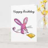 チーズ誕生日カード付きマウス カード (黄色い花)