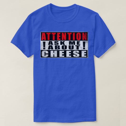 チーズ頼引用文のヴィンテージに関しておもしろい注意 Tシャツ (デザイン正面)