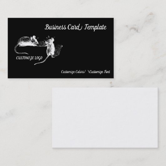 チーズ食べネズミマウスロゴ名刺 名刺 (正面/裏面)