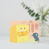 チーズ食べマウス ポストカード (スタンド正面)