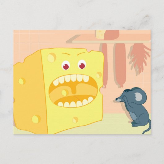 チーズ食べマウス ポストカード (正面)
