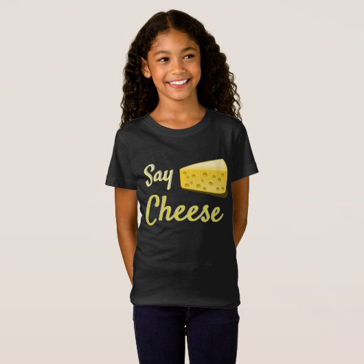 チーズ-おもしろいな引用文--を言って下さい Tシャツ (正面フル)