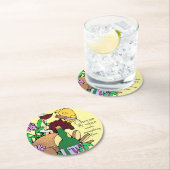 チーズ・アンド・ワイン愛好家引用文 ラウンドペーパーコースター (インサイチュ)