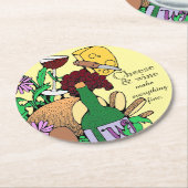 チーズ・アンド・ワイン愛好家引用文 ラウンドペーパーコースター (アングル)