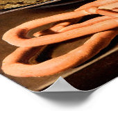 チーズ、アーモンド、プレッツェルを使った静物生活 ポスター (角)