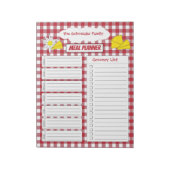 チーズ、エデルワイス、赤と白ミールプランナー ノートパッド (回転)