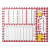 チーズ、エデルワイス、赤と白ミールプランナー ノートパッド (正面)