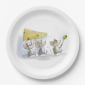 チーズ(オリーブと)紙皿を持って来ること ペーパープレート (正面)