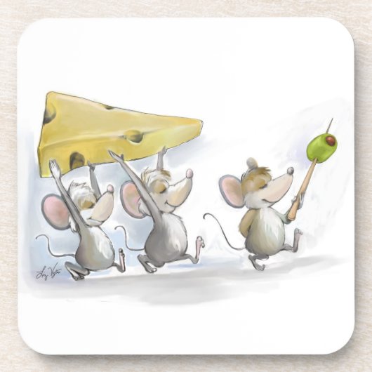 チーズ（オリーブ付き）のコルクコースターを持ち込む コースター (正面)