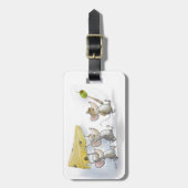 チーズ（オリーブ付き）の荷札を持ち込む ラゲッジタグ (正面縦)