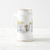 チーズ(オリーブ付き)ビールスタインを取り入れる ビールジョッキ (正面左)