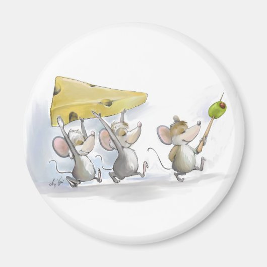 チーズ（オリーブ付き）磁石を持ち込む マグネット (正面)