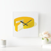 チーズ スクエア壁時計 (ホーム)