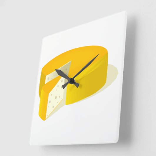 チーズ スクエア壁時計 (傾斜)