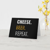 チーズ ビール リピート , おもしろいダメージ加工 ノベルティ カード (黄色い花)