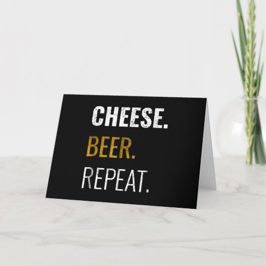 チーズ ビール リピート , おもしろいダメージ加工 ノベルティ カード (正面)