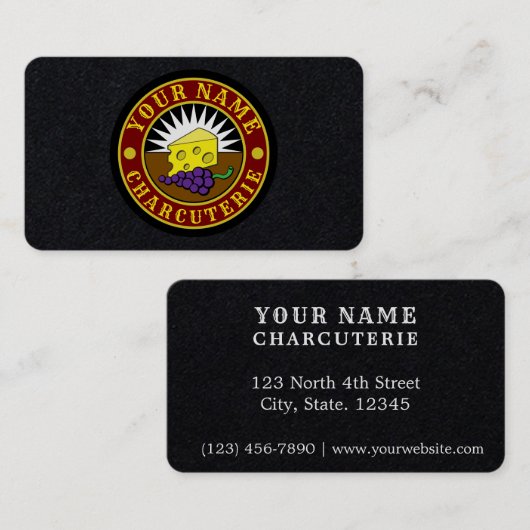 チーズ&ブドウのシャルキュテリーのロゴテンプレート 名刺 (正面/裏面)