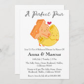 チーズ&マカロニ完璧なペアブライダルディナー 招待状 (正面/裏面)