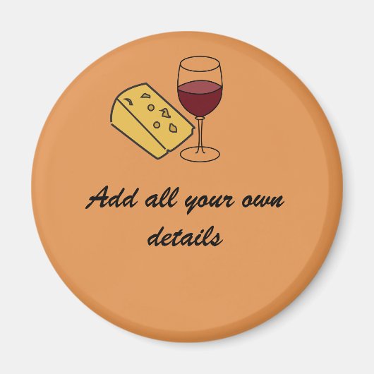 チーズ&ワインパーティーマグネットグラフィックスby Josie Taked マグネット (正面)