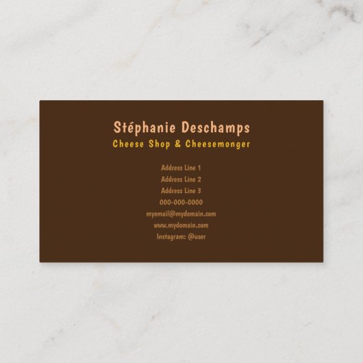 チーズ 名刺 (裏面)