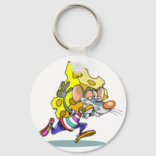 チーズKeychainを運んでいるマウス キーホルダー