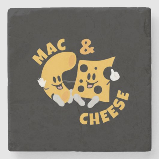 チーズMac&チーズギフトおもしろいアイディア ストーンコースター (正面)
