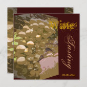 チーズnワインのお祝いのパーティーはカスタマイズ 招待状 (正面/裏面)