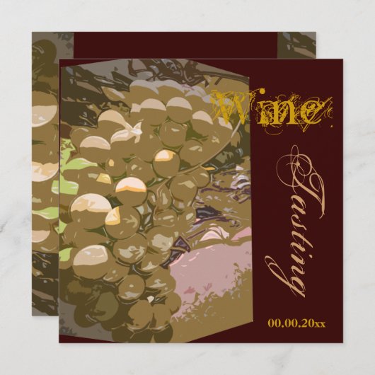 チーズnワインのお祝いのパーティーはカスタマイズ 招待状 (正面/裏面)