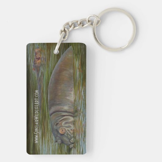 チータおよびカバが付いている野性生物のキーホルダー キーホルダー (裏面)