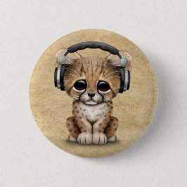 チータのカブスかわいいDjの身に着けているヘッドホーン 缶バッジ