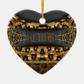 チータのチャームのモノグラム セラミックオーナメント (正面)