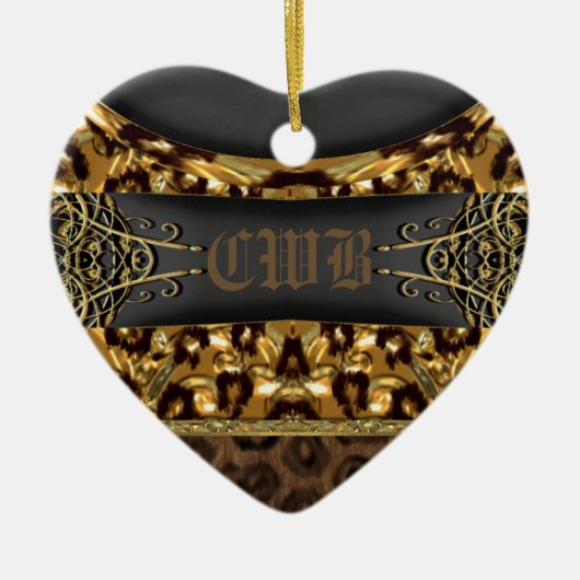 チータのチャームのモノグラム セラミックオーナメント (正面)