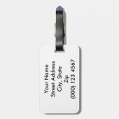 チータのヒョウののどのアニマルプリント ラゲッジタグ (裏面縦)