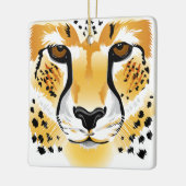 チータのヘッドクローズアップのイラストレーション セラミックオーナメント (左)