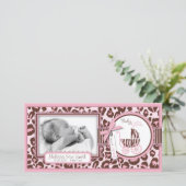 チータの女の子の写真カードピンク 案内状 (スタンド正面)