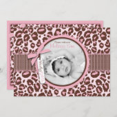 チータの女の子の発表カード 案内状 (正面/裏面)